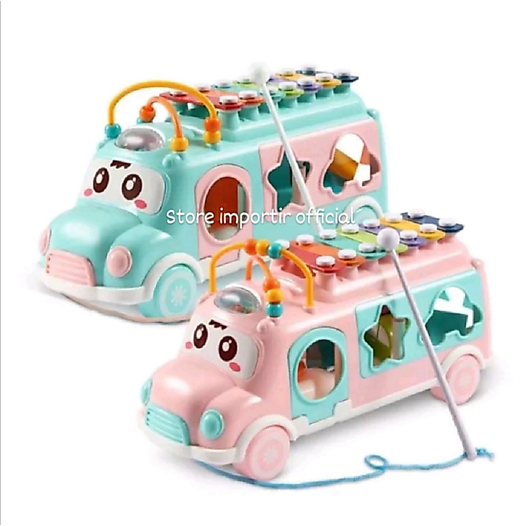 Mainan Bus Xylophone Music YE 20 | Mainan Anak Music Xylophone Bus Terbaru | Music Bus Xylophone Sha