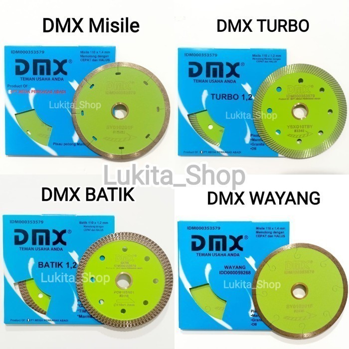 dmx misile / dmx batik / dmx turbo Mata Pisau potong Marmer Granite Diamond Wheel DMX 4" ORIGINAL