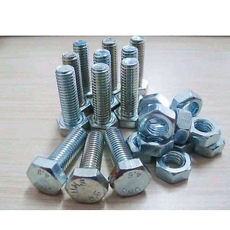 Baut 11( 7Mm) Panjang 30cm Putih Set Mur