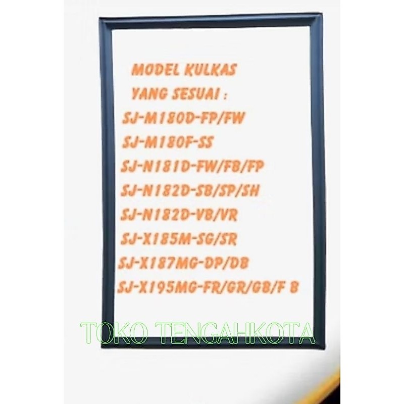 Karet magnet pintu kulkas SHARP 1 pintu model SJ-180/181/182 SJX-185/187/195 ukuran 103cmX51Cm origi
