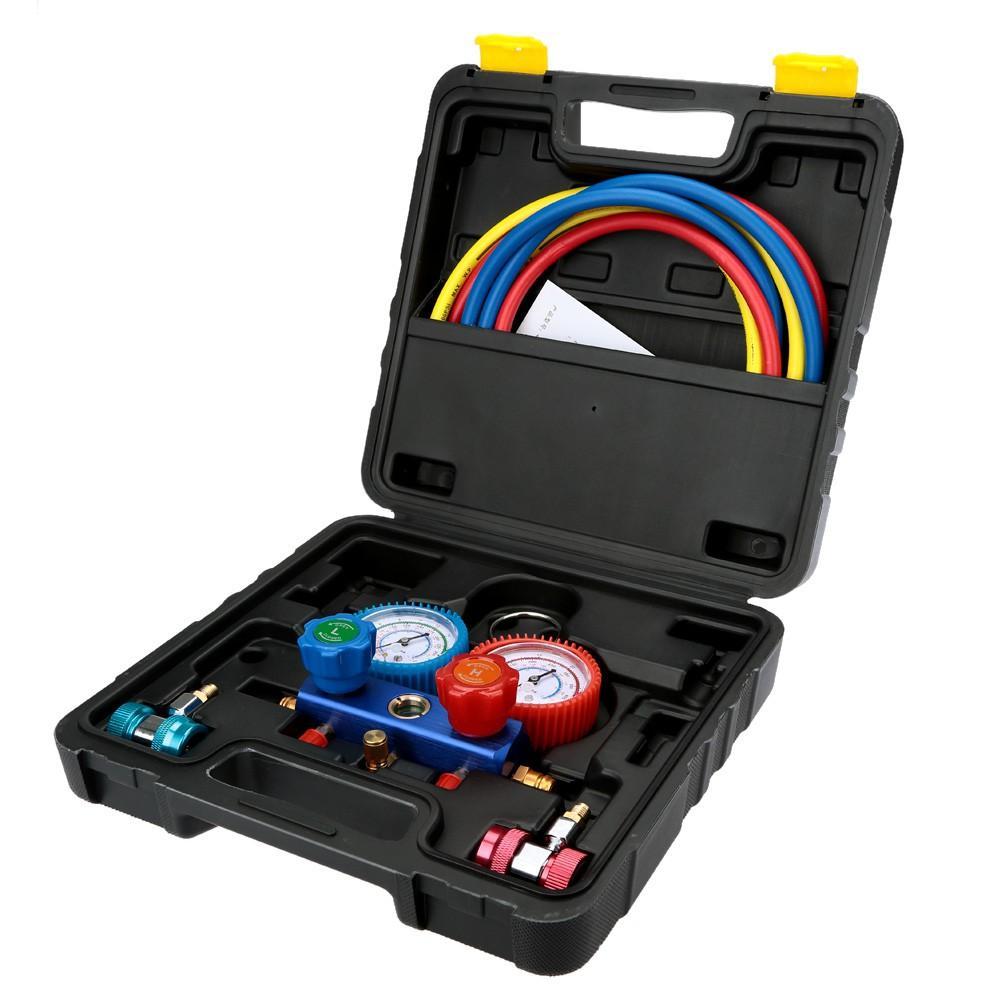 Manifold Gauge Set AC Double Gauge untuk R22 R32 R410 R134A Mobil