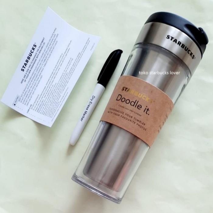 Starbucks Tumbler Stainless Steel Doodle It Create Your Own