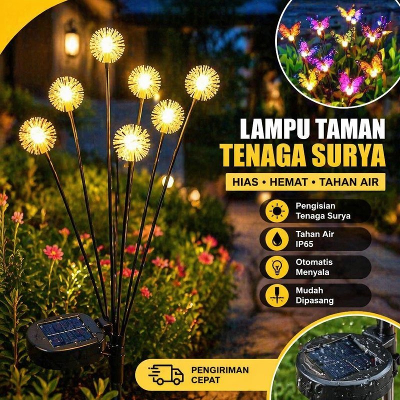 Lampu Taman Surya LED Kupu Kupu Tahan Air Outdoor Dekorasi Kebun Halaman Otomatis IP65