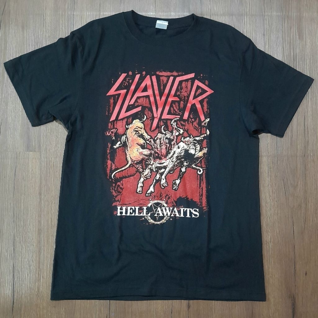 T-Shirt SLAYER hell awaits /kaos band/kaos musik/bootleg