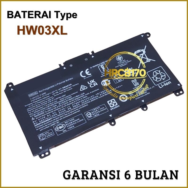 Baterai Battery HP 15-EG0000NO 15-EH0000NO 15-eg0025nr 15-eg1053cl 15-eg0074wm HW03XL -HRCB