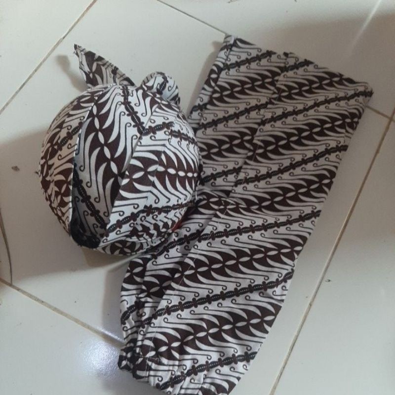 TERMURAH  Celana dan Blangkon motif Samurai,Parang dan Coklat