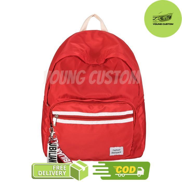 Unisex Korean Style Backpack Gusion / tas ransel wanita Nilon Tas sekolah remaja tumbrl ulzzang - Me