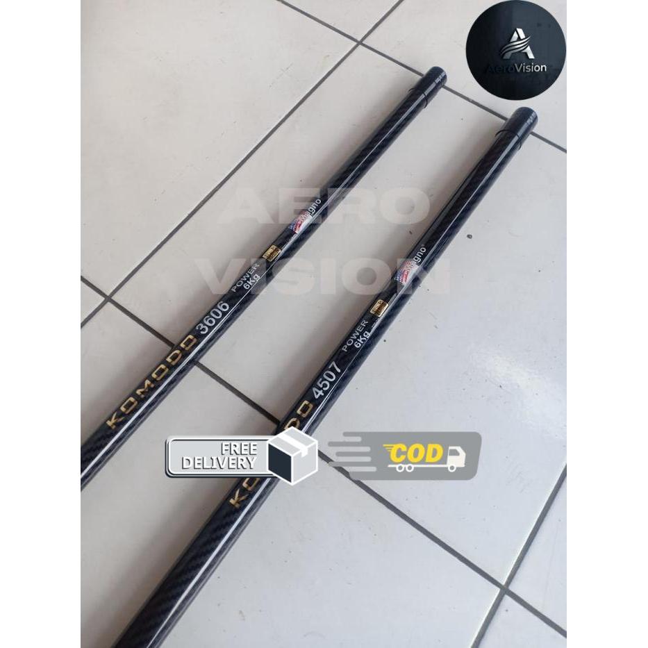 Joran Tegek Kaku Magno Komodo Panjang 360 450 Carbon Max Drag 6Kg - 3.60cm