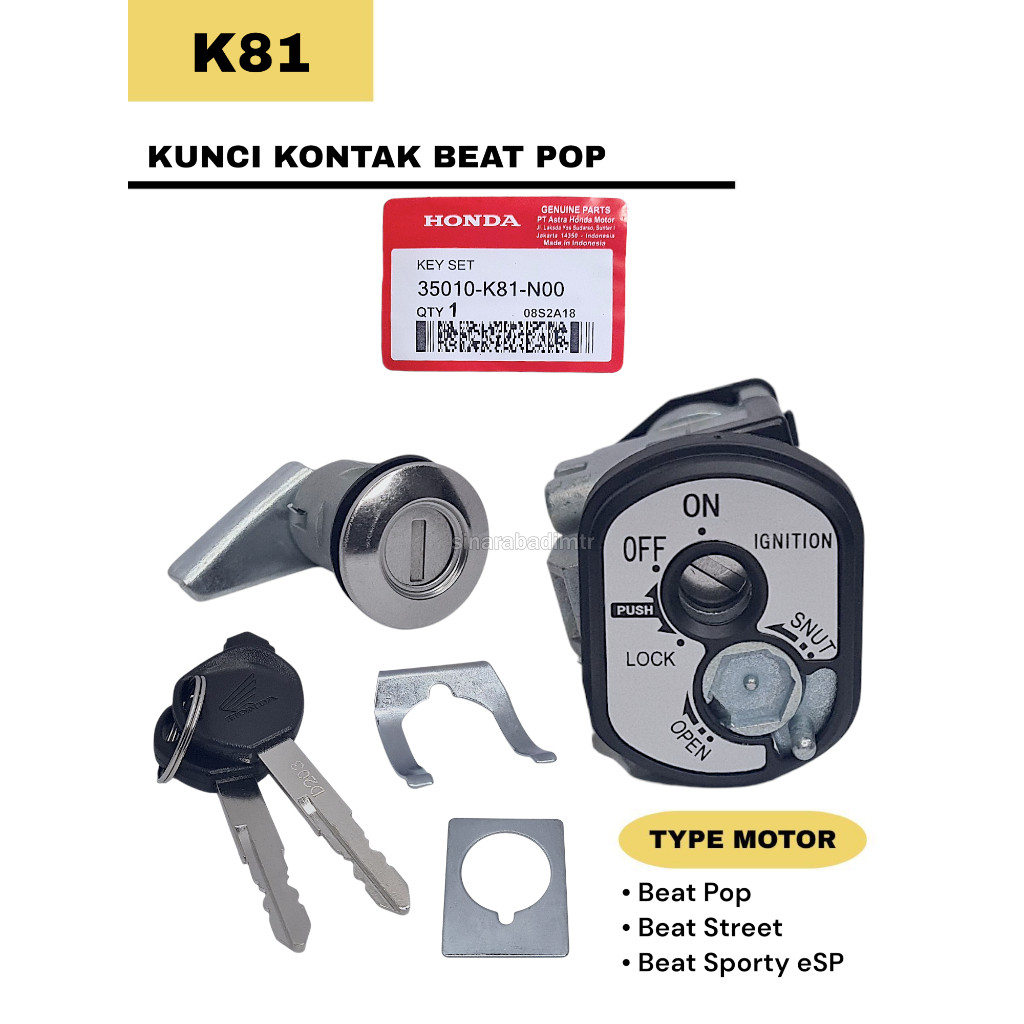 Kunci Kontak Set Beat Esp Beat Fi 2016-2019 K81 Original Sparepart Motor