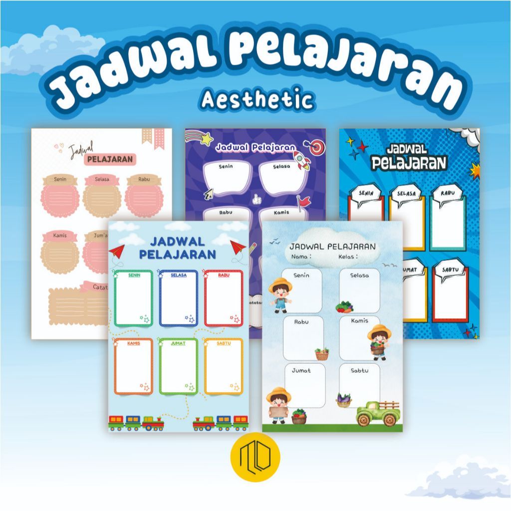 Poster Jadwal Pelajaran Aesthetic -  Jadwal Pelajaran Custom 3 - Poster Jadwal Pelajaran Sekolah - P