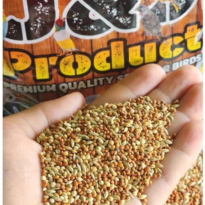 J&J Finch Mix (Fm) (1Kg) Pakan Burung Emprit, Gold Amadine, Finch