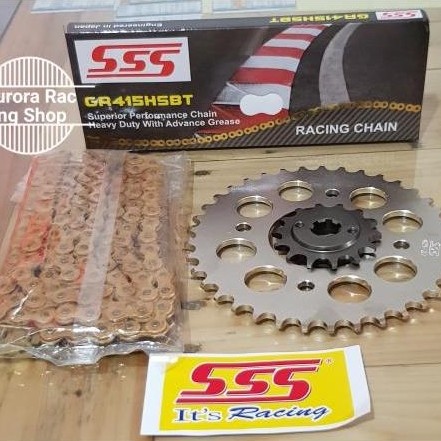 Gear Set Sss 415 Smash / Shogun 125 / Axelo & Rantai Sss Hsbt Gold