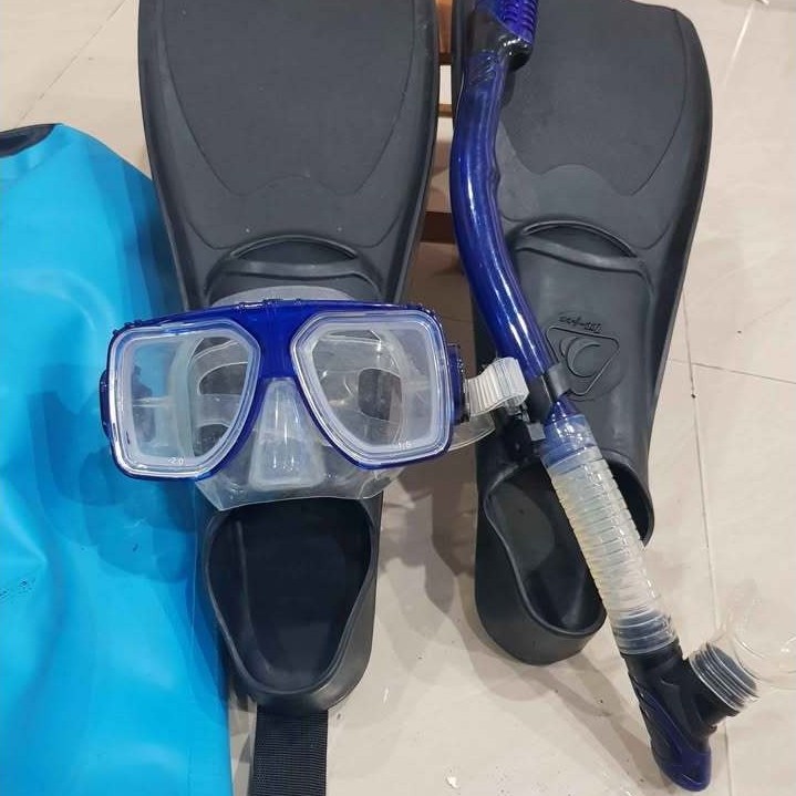 Masker snorkeling Zeepro mata minus + Fin Zeepro Original Untuk Diving & Snorkeling