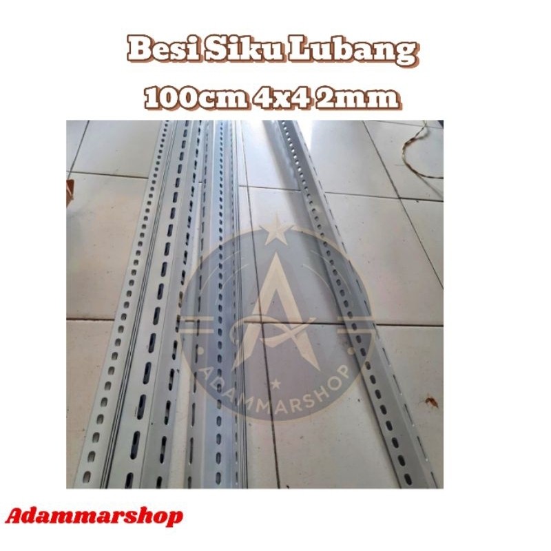 NEW besi siku lubang 4x4 2 mm.100 cm
