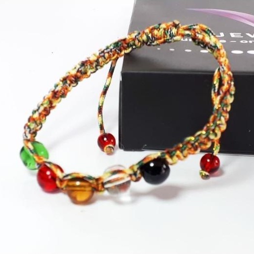 SALE VeE Gelang Tali Pria Wanita Batu Giok Warna Warni 8mm - Gelang Terapi