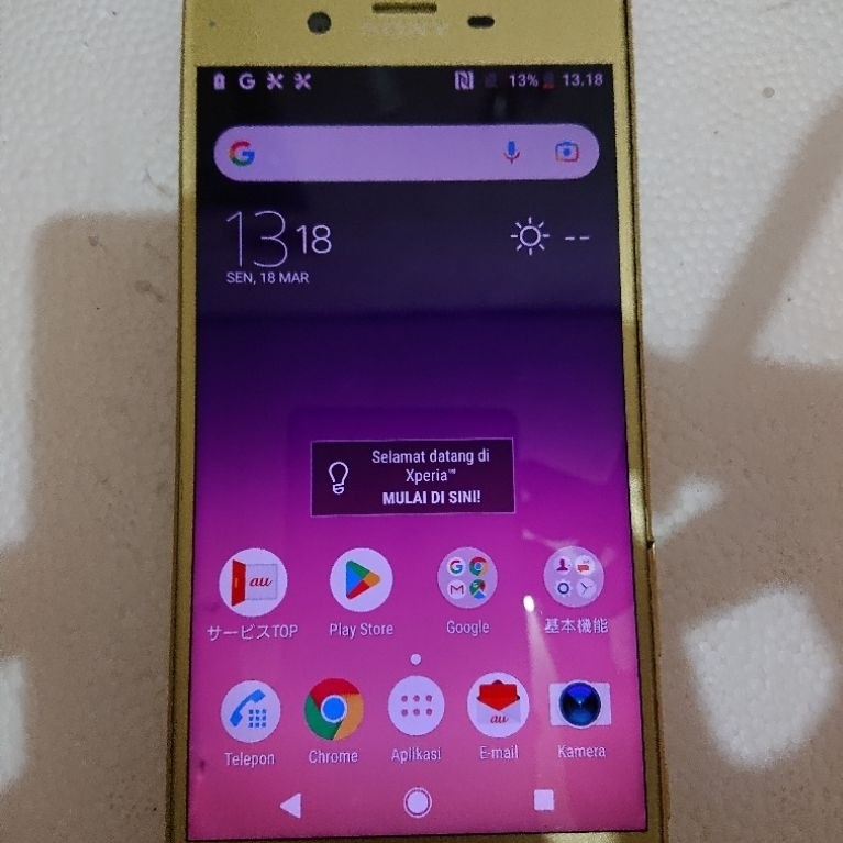 Lcd Sony Xperia XZS original copotan gold