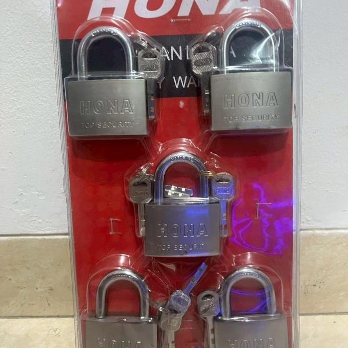 GEMBOK MASTER KEY HONA 60MM ( 5PCS ) / GEMBOK MASTER KEY SET KUNCI PINTU PAGAR RUMAH