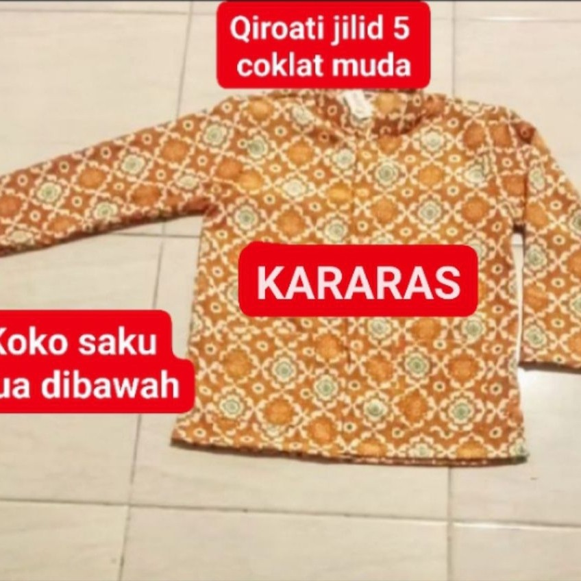 seragam diniyah Batik logo qiroati jilid 5 (coklat muda)