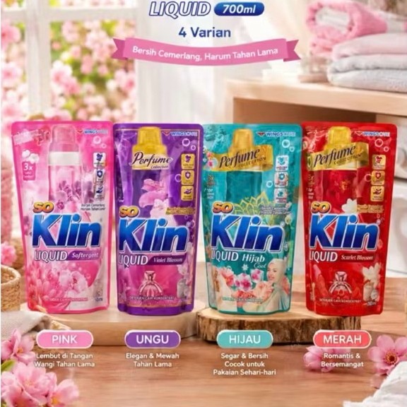 Kw1store - Soklin liquid 700ml / detergent cair so klin / soklin liquid (1 dus isi6)