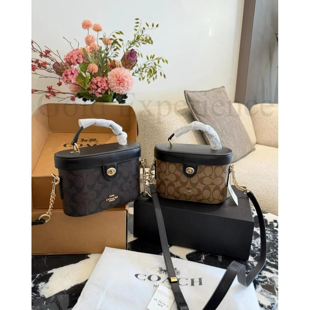COACH Tas Tangan Wanita Tas Bahu Tali Rantai Kelly Box Bag Tas Kotak Tas Selempang Kasual Dan Bergay