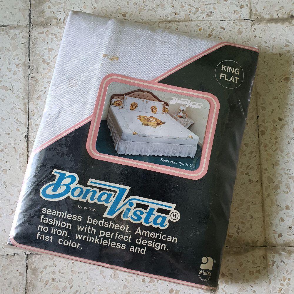 sprei seprei bedsheet 240 x 260 sarung bantal guling bona vista motif bunga lawas jadul vintage