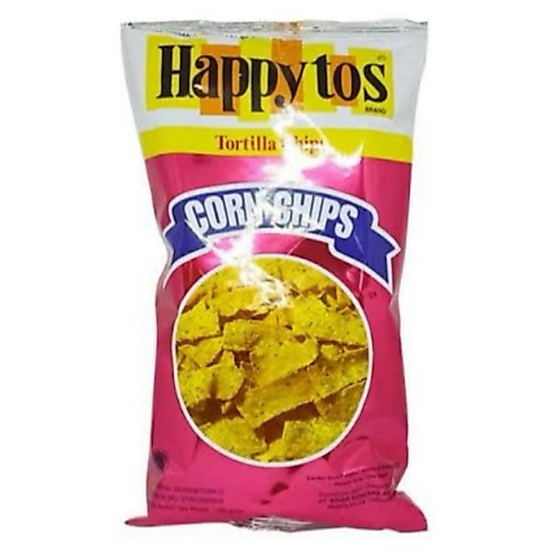 promo HAPPY TOS MERAH - HAPPY TOS CORN CHIPS MERAH/HIJAU 140GR EXP 2026 HRGA YANG TERTERA HNYA 1 PCS