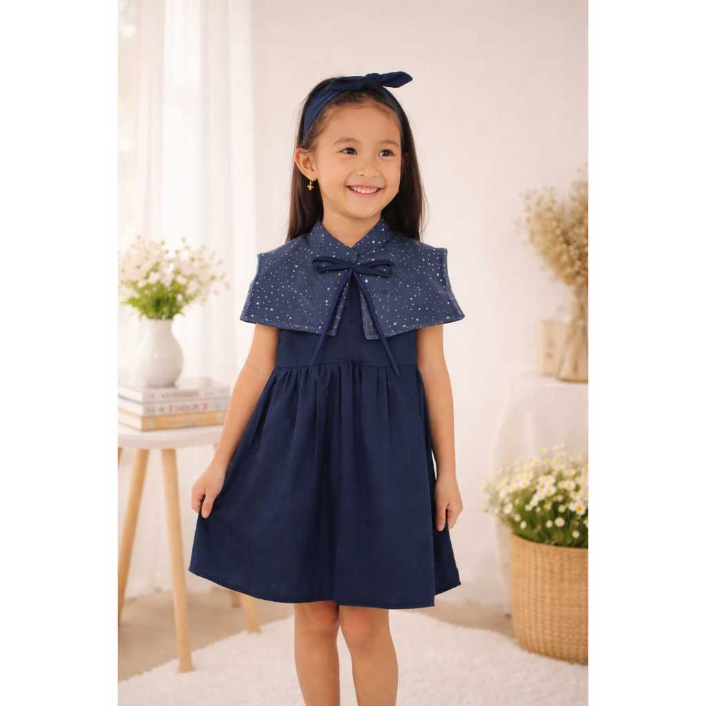 HASBI.SHOP Sweet Joey - Dress Imlek Anak Dan Bayi Perempuan Sincia Blue Tulle Lunar