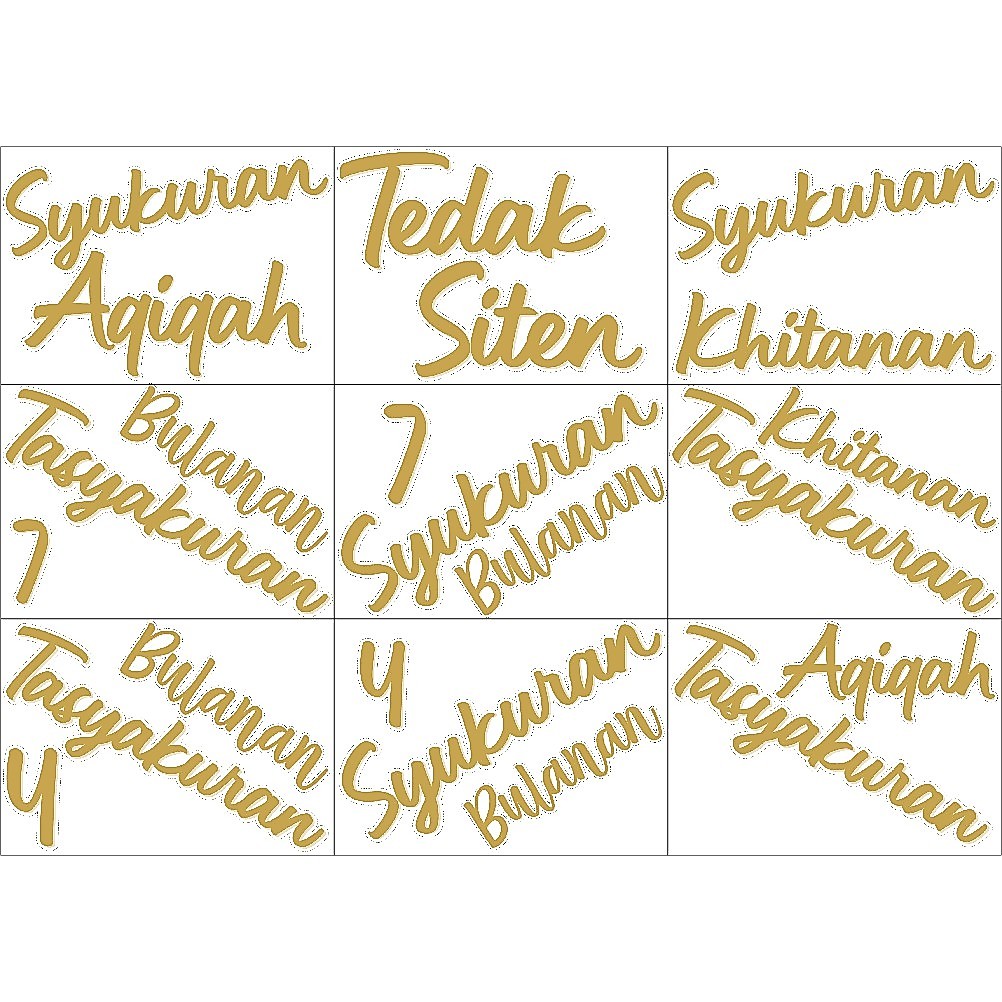 Tulisan Dekorasi Backdrop Syukuran Tasyakuran Aqiqah Khitanan 4 7 Bulanan Bahan Sticker