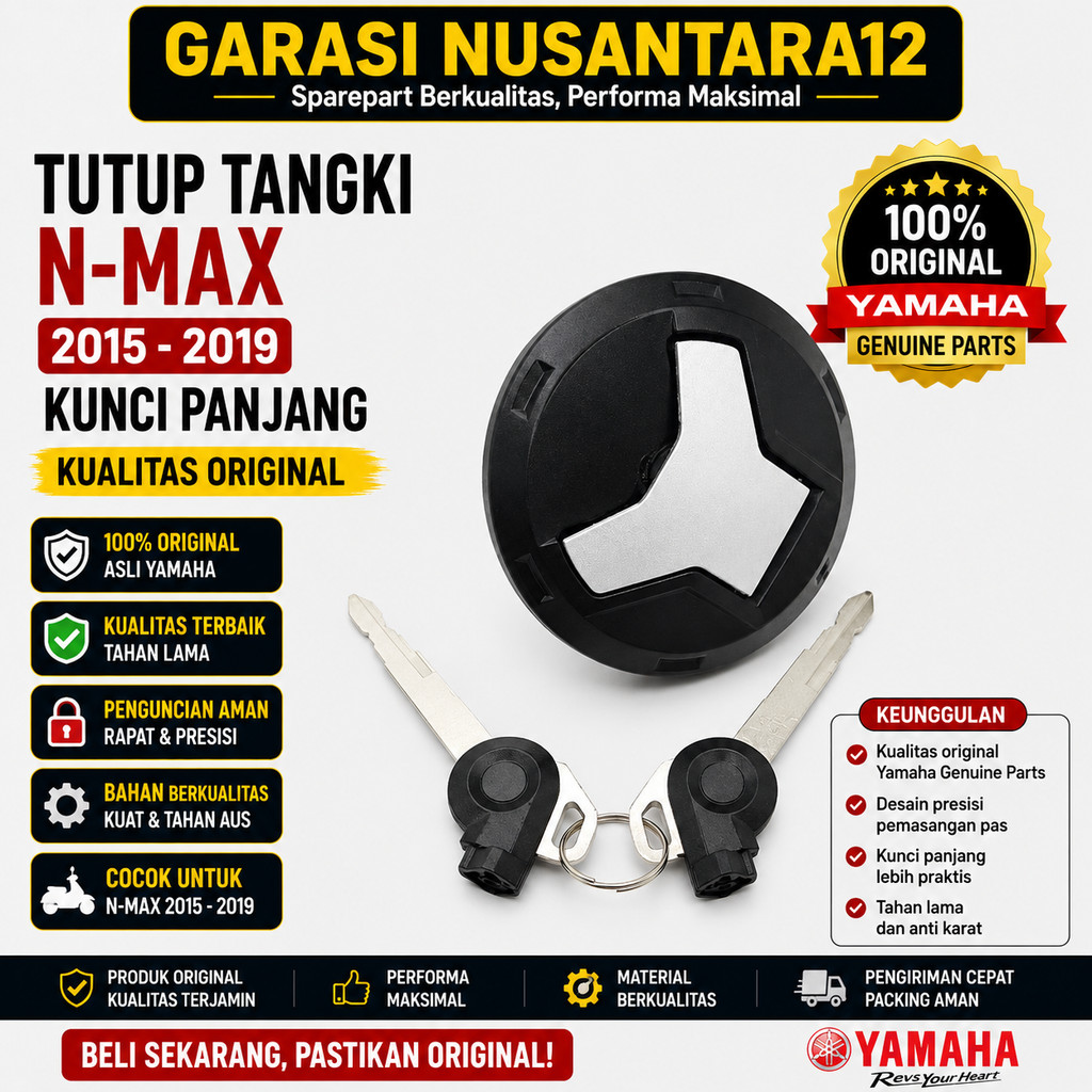 TUTUP TANGKI NMAX 2015 - 2019 KUNCI PANJANG