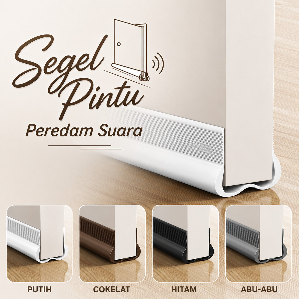 PVC Pintu Sweep Kedap, Anti Angin/Air/Serangga, Tipis, Perekat Diri - Hemat AC utk Celah Pintu