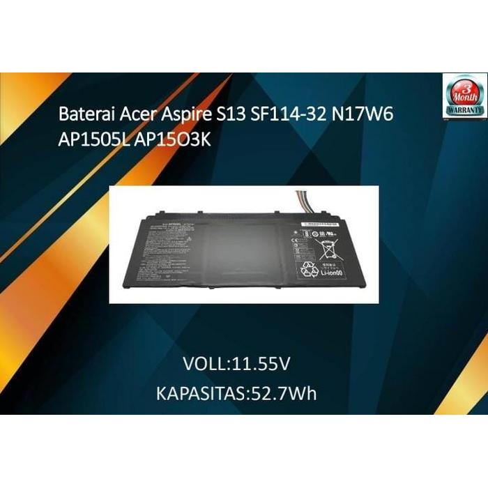 Baterai Acer Aspire S13 SF114-32 N17W6 AP1505L AP15O3K