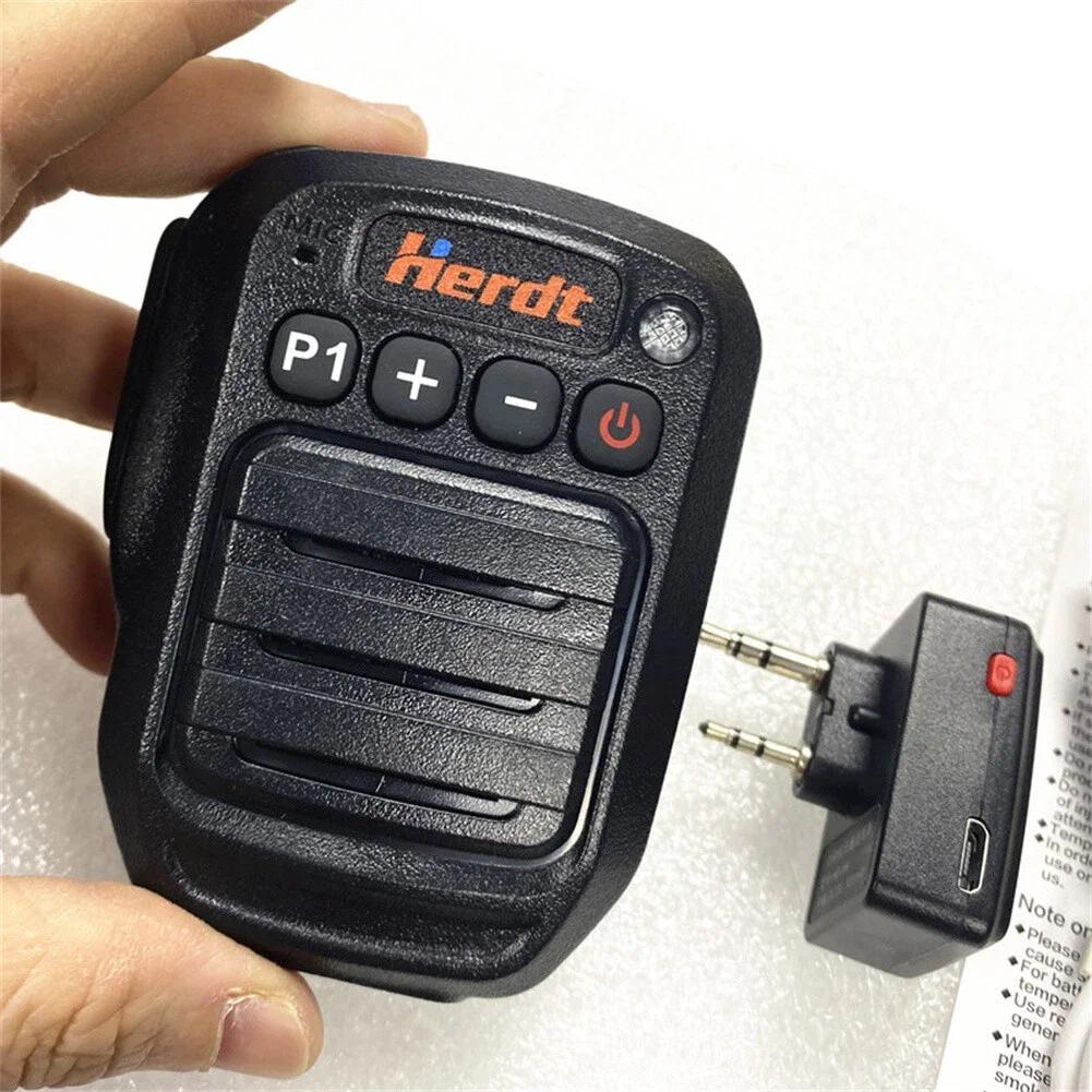 Bluetooth PTT Microphone 2 Pin Wireless Speaker for Baofeng UV-5R UV-82 Kenwood