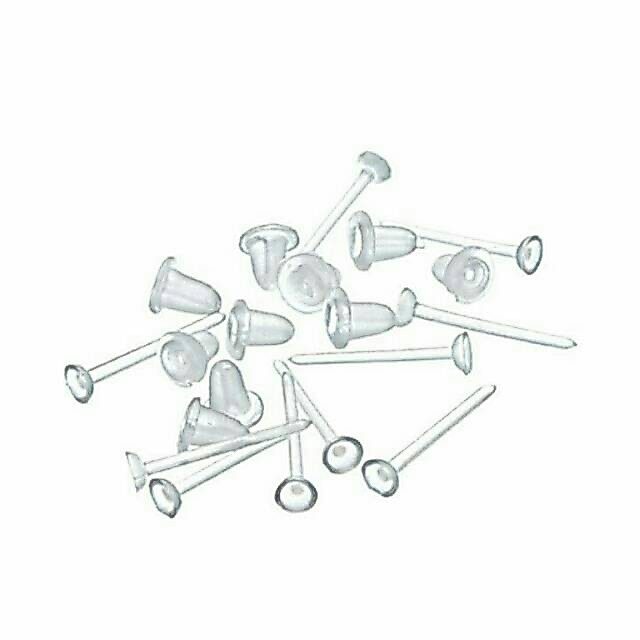 Anting tusuk plastik / bening 1 pasang dan stopper 1 pasang