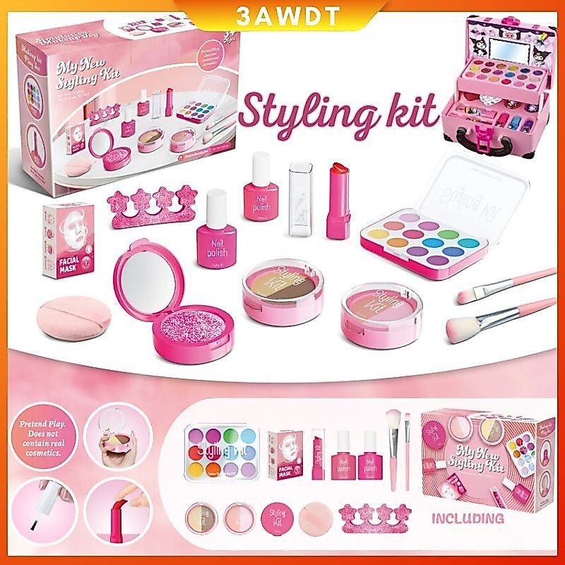 []Make up anak /Mainan Anak-anak Simulasi Rumah Rias Set Rias Wajah Anak Perempuan Lipstik Eye Shado