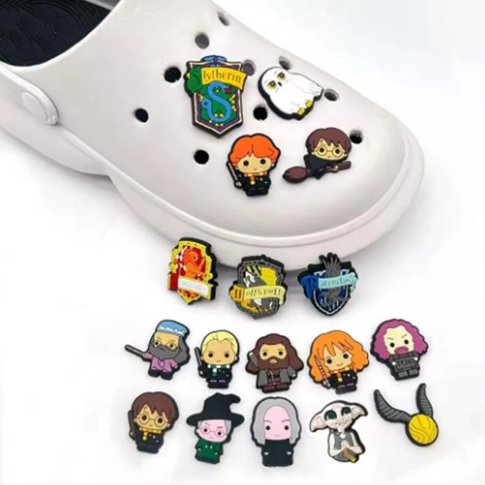 17pcs Aksesoris Gesper Sandal Kartun Anime Harry Potter, Mainan Gesper PVC, Sandal Taman, Aksesoris 