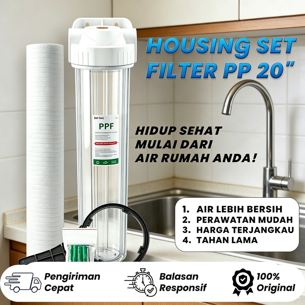 Housing Filter Air 20" / Water Filter Housing 20" -  Clear, 1/2 inch