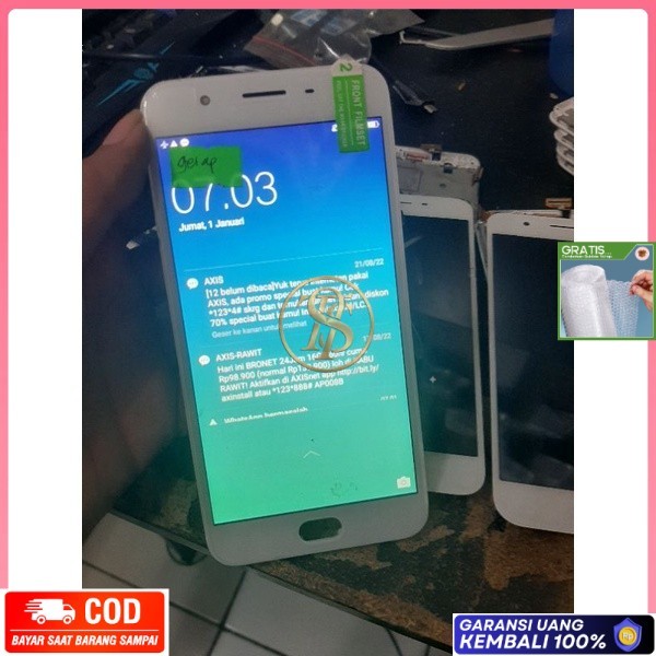 LAGI PROMO EX KOMPATIBLE LAYAR LCD TOUCHSCREEN FULLSET SENTUH KACA GLASS ASLI Oddo A57 A39 F1S KOMPA