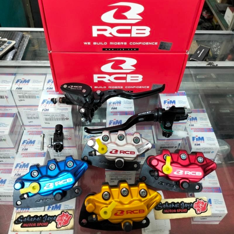 Paket RCB Master Rem Kanan RCB Oval E-2 14MM Handle kIri Kopling Rem RCB E-2 Kaliper Depan RCB 2 Pis