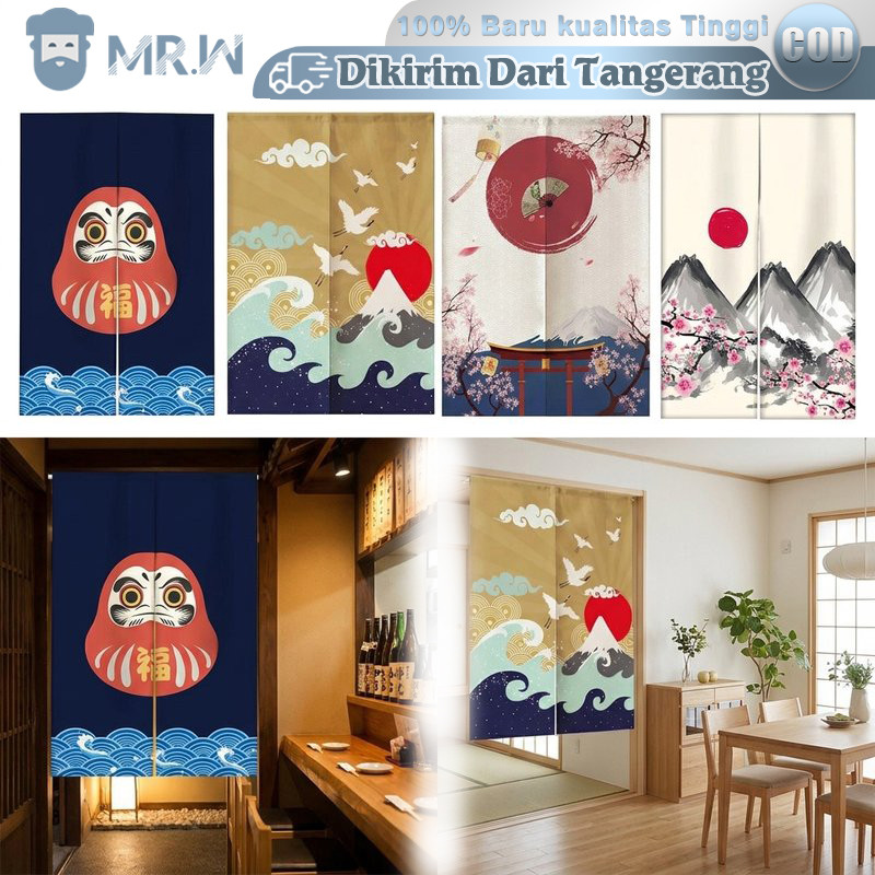 Tirai Noren Jepang Gorden Pintu Pembatas Ruangan Partisi Untuk Kamar Mandi Dapur