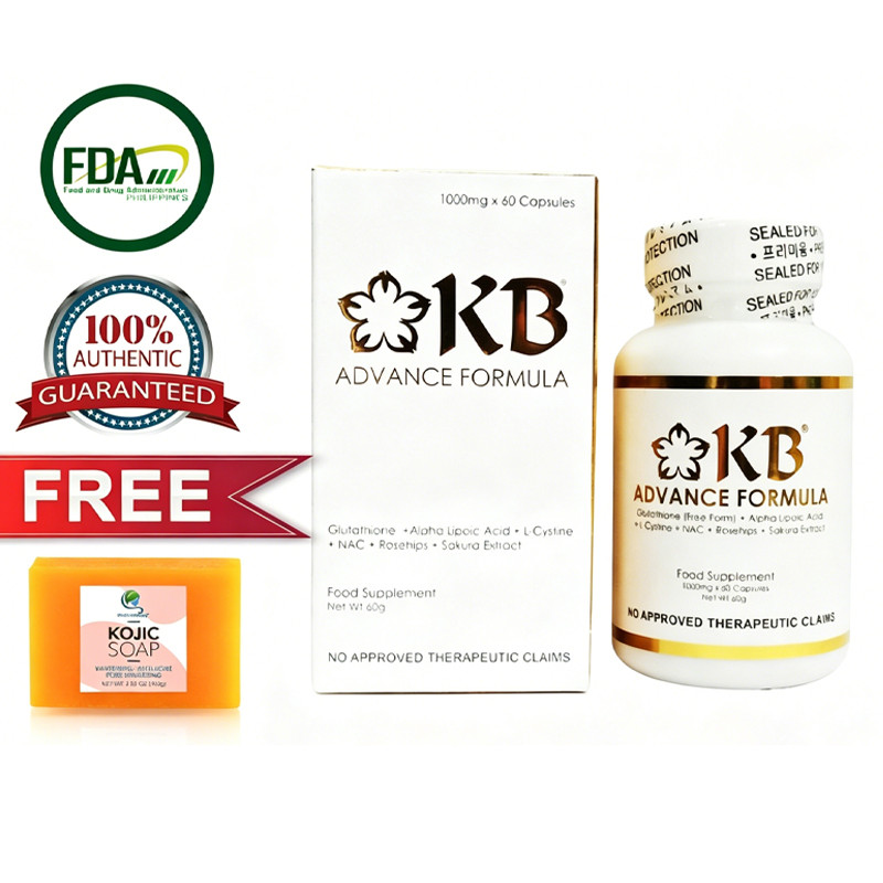 KB Advance Formula Glutathione 1000mg 60 Caps + Alpha Lipoic Acid + L-Cystine + NAC +  Rosehips