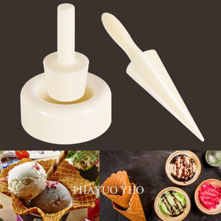 3Pcs Cetakan Cone Es Krim Waffle Ice Cream Cone Maker Roller DIY Cetakan Waffle Cone Mold Pembuat Co