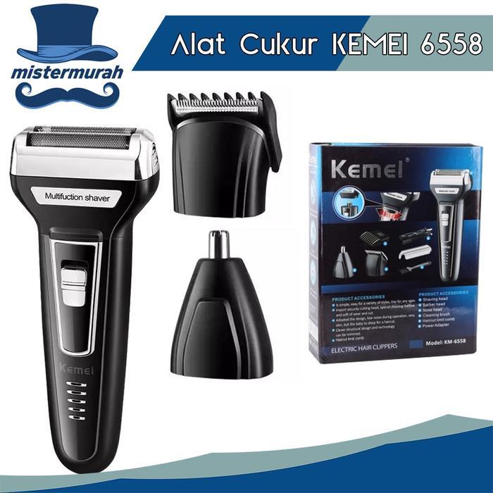 PROMO  ZM KEMEI KM6558 CUKURAN JENGGOT KUMIS ALAT MESIN CUKUR KM-6558 3 IN 1 Ketiak Razor - KM6558