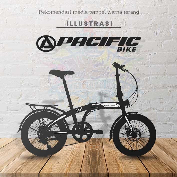 Cutting Sticker Pacific 2980 Rx 6.0 Variasi Sepeda Frame Aksesoris Body Style Lipat Keren Decal Stri