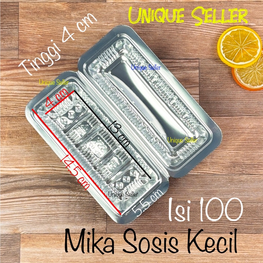 Mika Sosis Kecil MS-07 isi 100 pcs Bening PET Food Grade / Mika Wadah Sosis Hotdog Donat Mini isi 3 