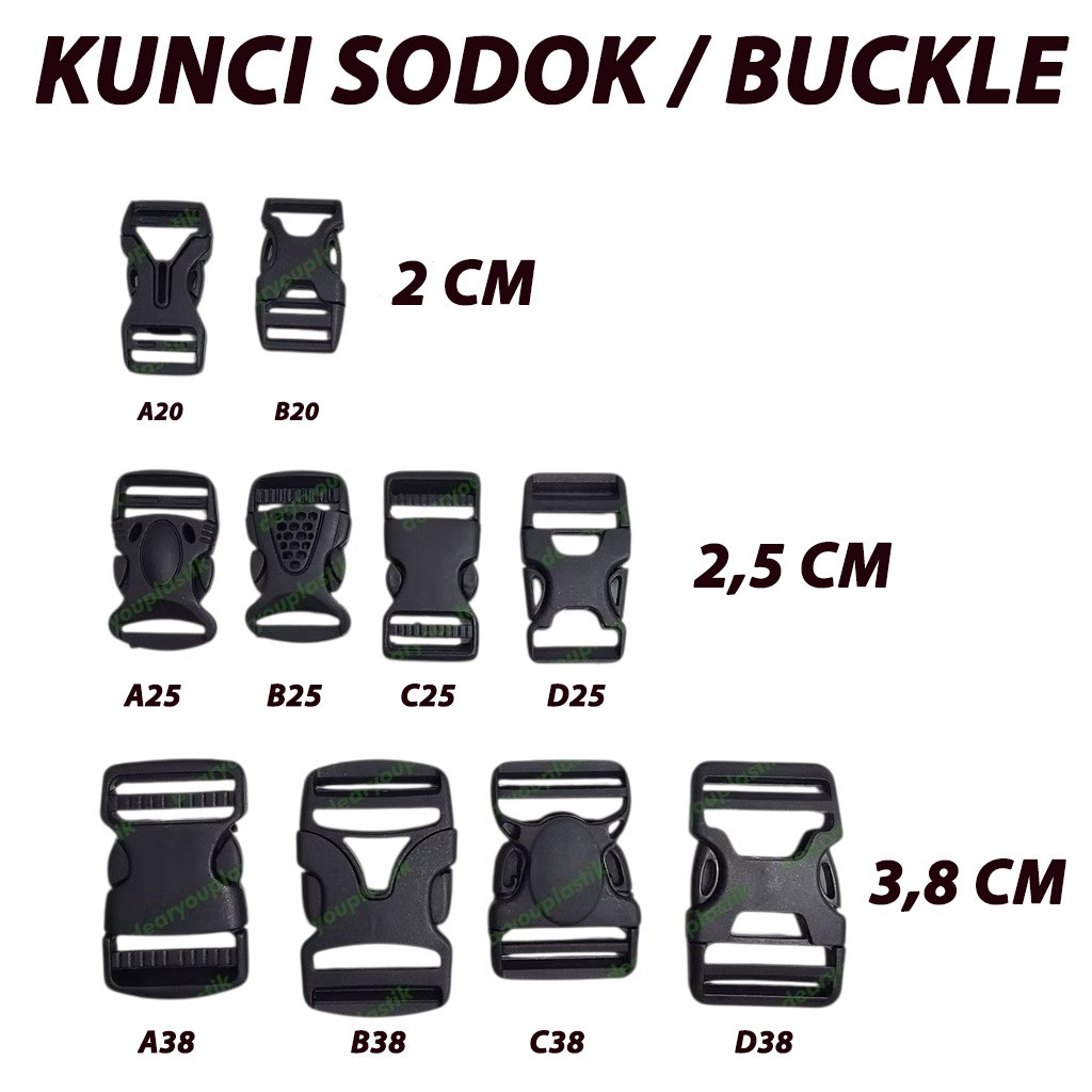 KUNCI SODOK BUCKLE STOPPER KUNCI TAS AKSESORIS TAS PLASTIK PREMIUM HARGA PER PCS