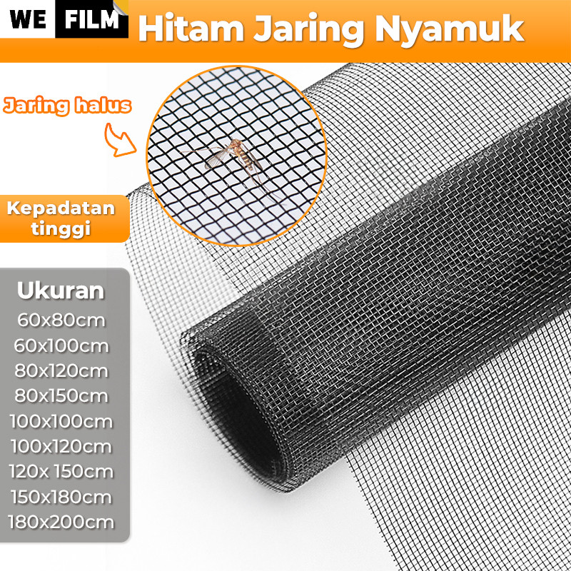 WEFILM Hitam DIY Jendela Layar Anti Nyamuk Custom Fiberglass Kelambu Jaring Nyamuk
