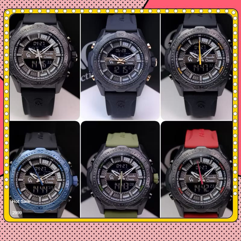 JAM TANGAN PRIA ALEXANDRE CHRISTIE AC 9370 AC9370  RUBBER ORIGINAL