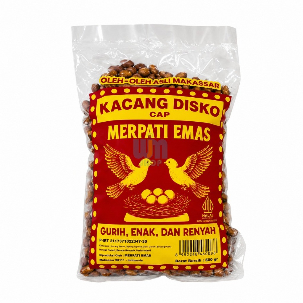 Kacang Disko Merah Merpati Emas 500gr Oleh-Oleh Khas Makassar