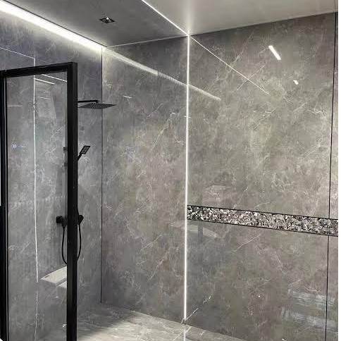 Marmer Marble Board Glossy Pvc Backdrop Tv Kamar Mandi Dekorasi Dinding Motif Marmer 1,22 X 2,44 M