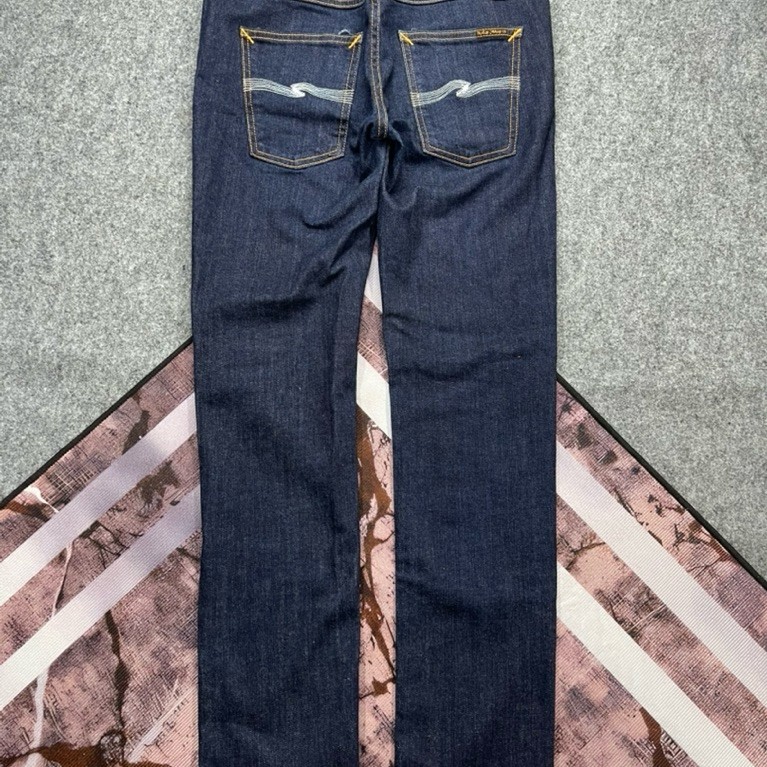 Celana jeans Nudie thin finn dry ecru embo second